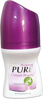 مزيل عرق رول أون من بيور برائحة أقصى جمال للنساء، سعة 50 مل، مع حماية 24 ساعة وتفتيح البشرة