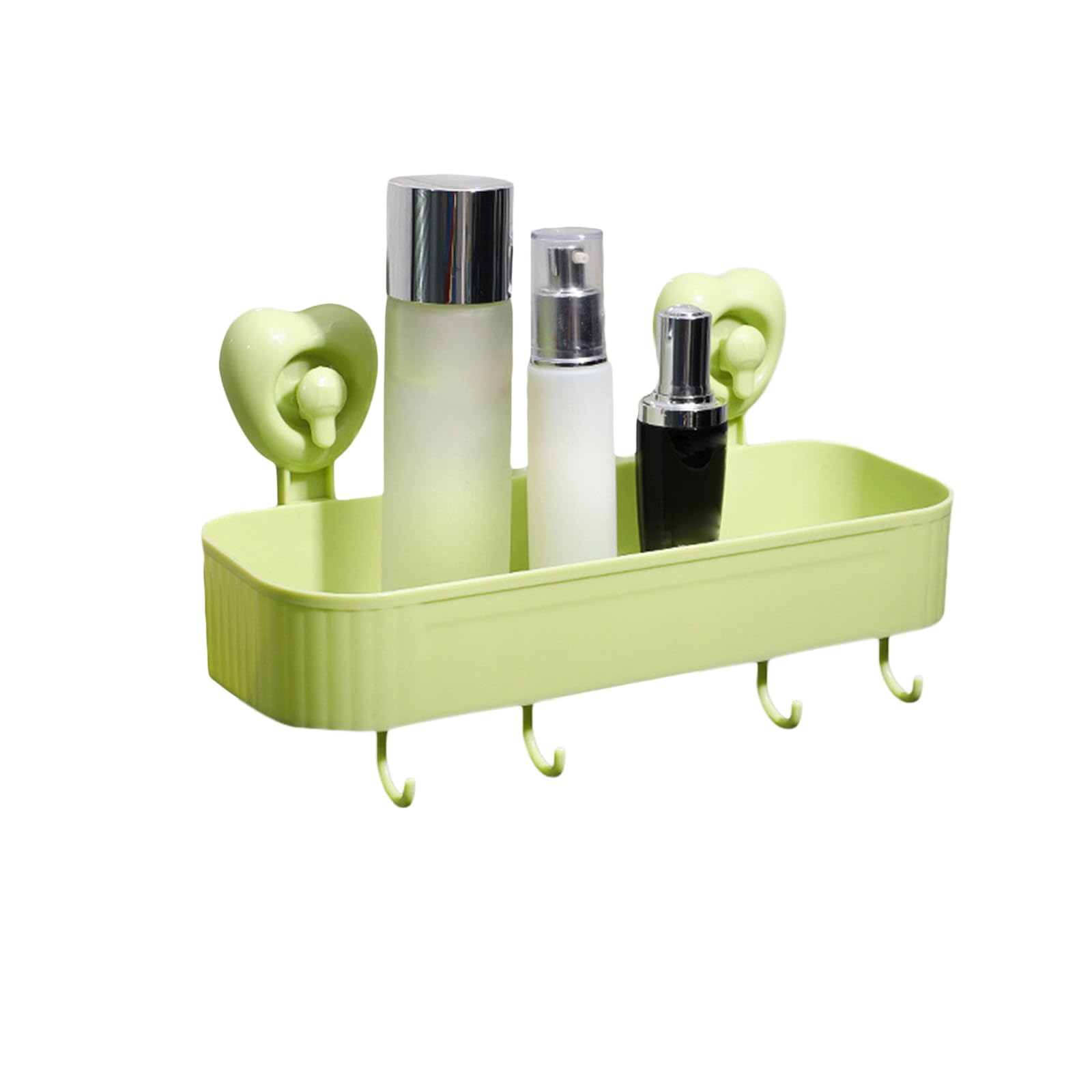 Suction Cup Shower Caddy Drill-Free Wall Mounted Storage Basket Organizer for Bathroom Kitchen Light Green One Size