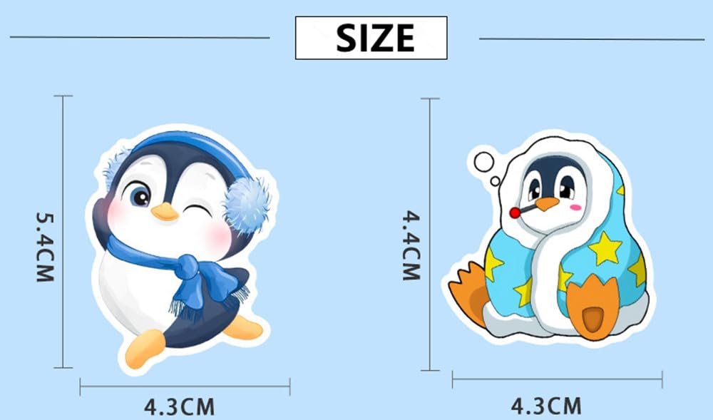Adesivi a forma di pinguino, 60 pezzi, divertenti decalcomanie per decorare computer portatili, etichette adesive in vinile a forma di pinguino, per fai da te, paraurti, finestre, chitarra,