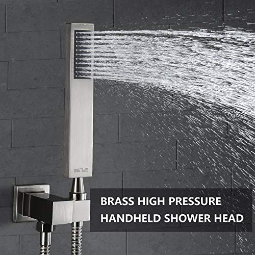 Esnbia Shower System with Tub Spout Shower Faucet Set with 10 Inch Rain Shower Head Wall Mounted Shower Set Brushed Nickel (Contain Shower Faucet Rough-In Valve) - Thumbnail 5