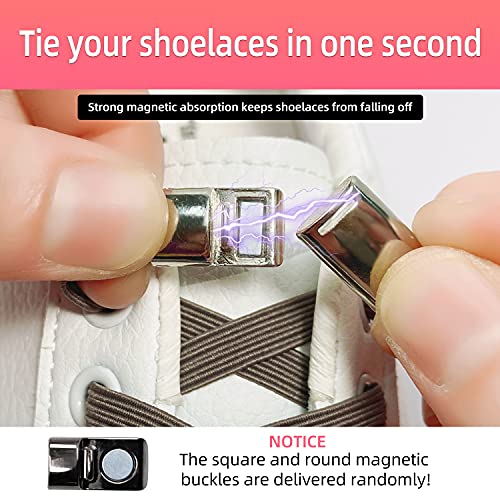 Willikiva 6Pcs Shoelaces Buckle Lock Metal Quick Magnetic No Tie Shoelaces For Kids Adults Magnetic Shoe Strings（Z208） #TOP6