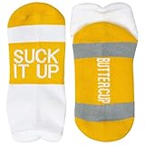 Gone For a Run Inspirational Ankle Socks for Women - Affirmation - Fun Running Socks - Runners Gifts & Motivation - Suck It Up (Yellow)