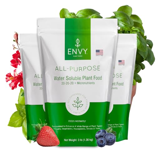 ENVY All-Purpose Plant Fertilizer, 9 Pound (3X 3lb) - Makes 900 Gallon