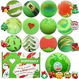 Christmas Bath Bomb,12Pcs Bath Bombs with Surprise Inside, Organic Natural Essential Oils Fun bubble, Creative Christmas Magic Bath Bomb Gift for Boy Girl Birthday Holiday New Year Christmas Halloween