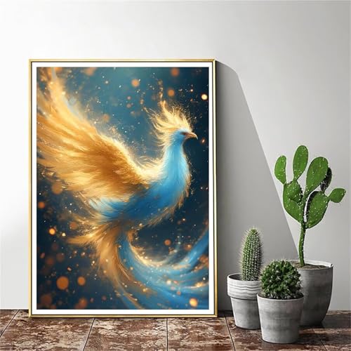 Loisirs créatifs adultes avec ce grand kit peinture par numéro oiseau acrylique 80x100