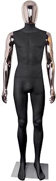 Male Mannequin Full Body Maniquine Model Stand Adjustable 73 inch Faceless Plastic Detachable Manequins Stand Metal Base Metal Connector
