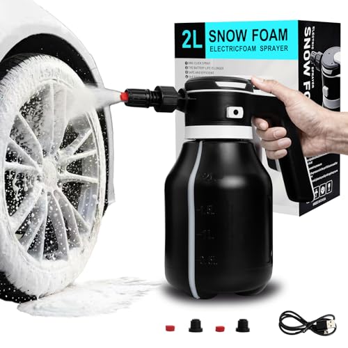 VSSOC Electric Foam Sprayer 2L Rechargeable Cordless Foam Cannon Car Wash Black
