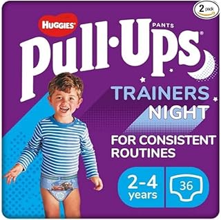 Huggies Klimmzüge Sneaker Nachtwindel Hose für Jungen 2-4 Jahre - Größe 6-7 Pull Up Windeln (36 Hosen) - Extra Nacht Schut...