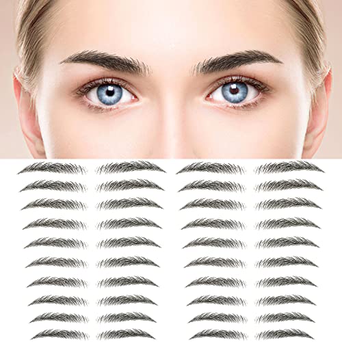 MWOOT 6 Feuilles Autocollants de Sourcils 4D Patch,Eyebrow Tattoos Stickers Autocollant Bionique pour Sourcils,Faux Sourcils Pochoirs Tatouage Imperméable...