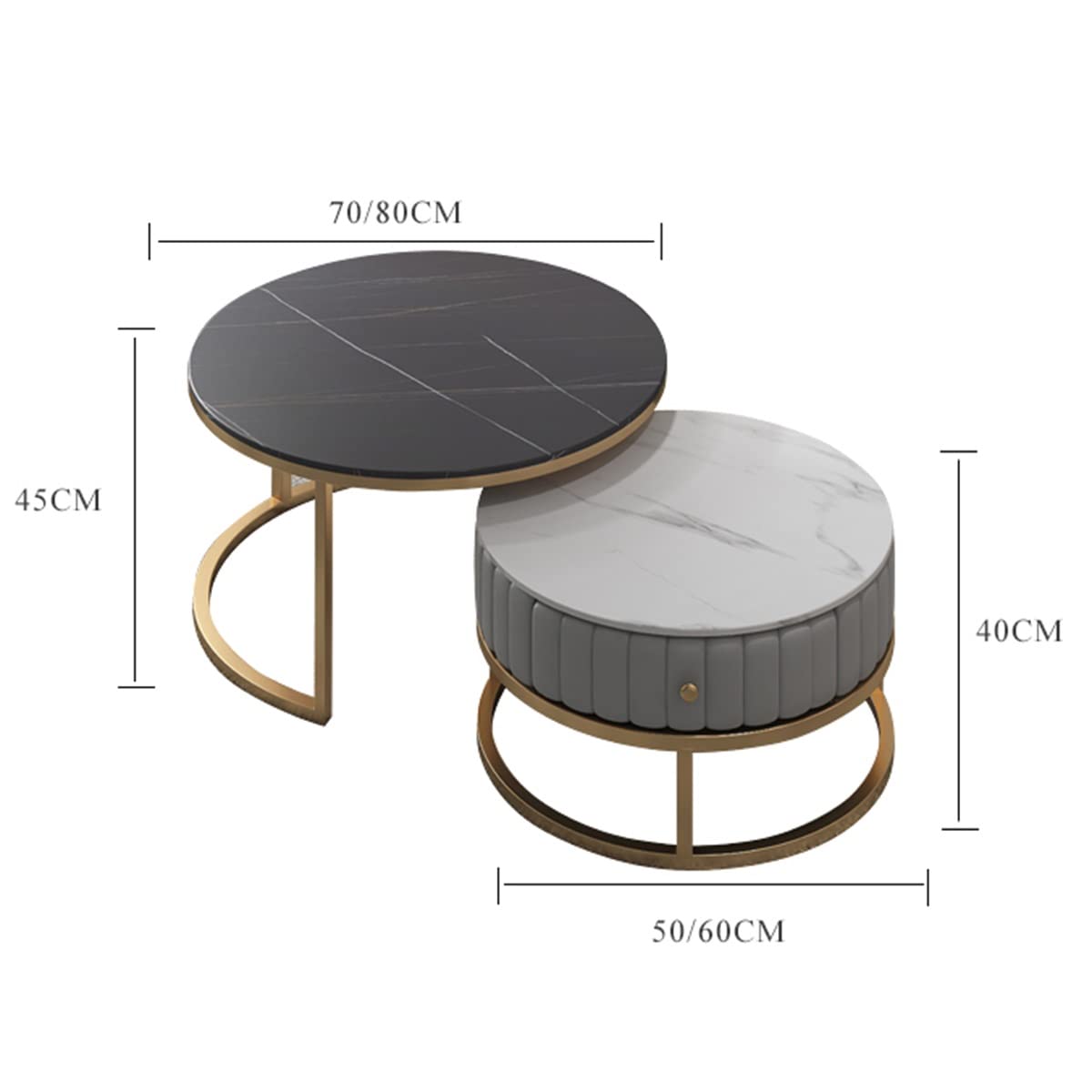 Moderne minimalistische nestelen salontafels set van 2 Moderne minimalistische nestelen salontafels set van 2