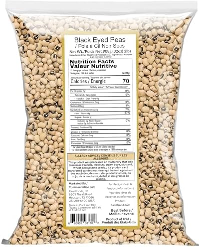 Rani Black Eyed Peas, Dried (Lobhia) 32oz (2lbs) 908g ~ All Natural | Vegan | Kosher | Gluten Friendly | Product of USA