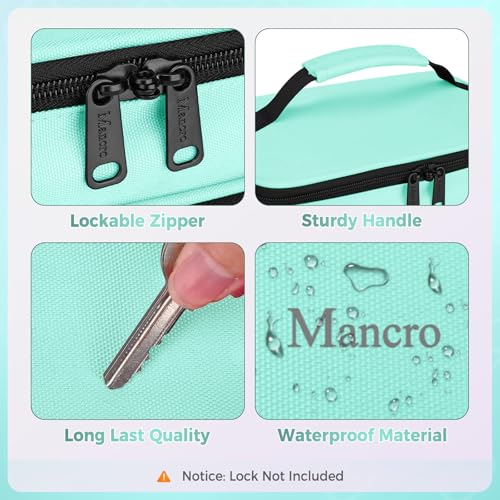 Image of Mancro Dual Layers Medicine Organizer Bag, Pill Bottle Organizer Storage with Lockable Zipper, Medication Travel Bag for Pills, Vitamins, Medical Supplies for Home Storage, Travel, Green