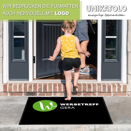 Unikatolo Personalisierte Fußmatte mit deinem Foto Bedruckt, Fußabtreter, Vorleger, Schmutzfangmatte Flur Eingangsbereich, Geschenkidee Hochzeit, Richtfest Einzug, Jubiläum, Hundefoto (50 x 35 cm)
