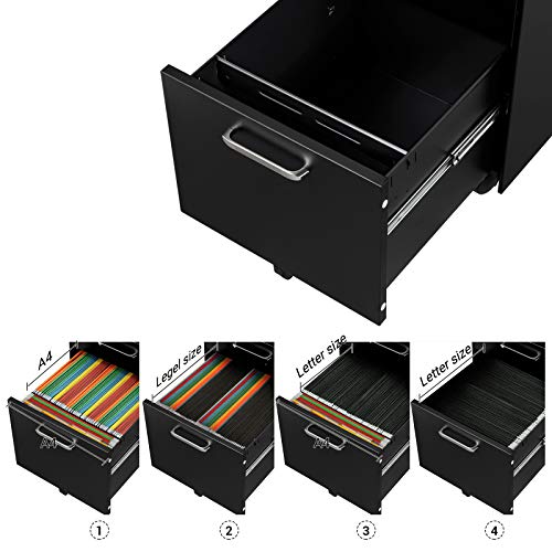 SONGMICS Rolcontainer, afsluitbare archiefkast met laden, kantoorkast met wieltjes, voor dossiers en documenten, met… - Image 4