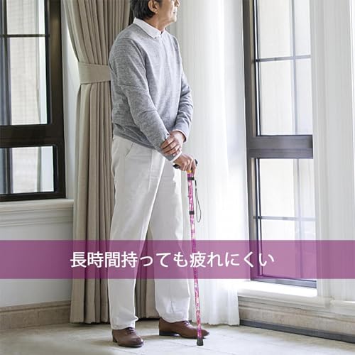 女性用、杖の折り畳み、軽量 アルミ製 伸縮式 高さ調節 、男女兼用ステッキ 杖 介護 歩行補助折りたたみ杖 高齢者 倒れない - 画像 5
