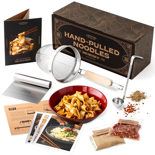 Noodle Basket Set – Stainless Steel Fine Mesh Strainer with Handle, Pasta Tool for Boiling, Asian Cooking Utensils – Ramen, Dumpling, and Hot Pot Ready