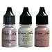 Glam Air Set of 3 Airbrush Eye Shadow Colors- Chestnut Shimmer, Light Mint Shimmer & Shimmer Mauve Airbrush Water-based 0.25 Fl. Oz. Bottles of Eyeshadow