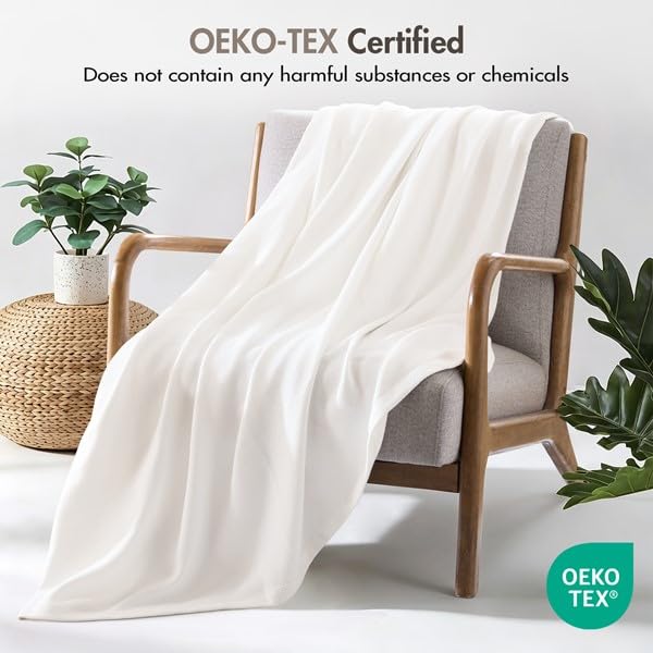 Image of Madison Park 100% Egyptian Cotton King Size Bed Blanket for Summer, White