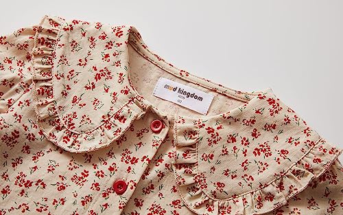 Image of Mud Kingdom Girls Blouse Shirts Spring Fall Long Sleeve Button-Down Top Ruffle Collar