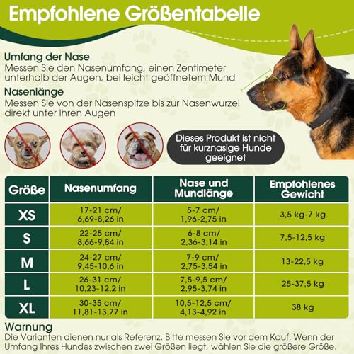Maulkorb für Mittlere Hunde, Atmungsaktiver & Verstellbarer Hundemaulkorb mit Mesh-Design, für Giftköderschutz, Sicher bei Spaziergang, Training und Tierarzt (XL)