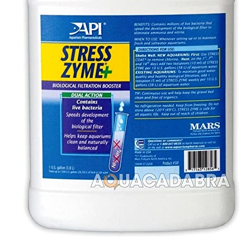 Image of API Stress Zyme Freshwater and Saltwater Aquarium Cleaning Solution 1-Gallon Bottle