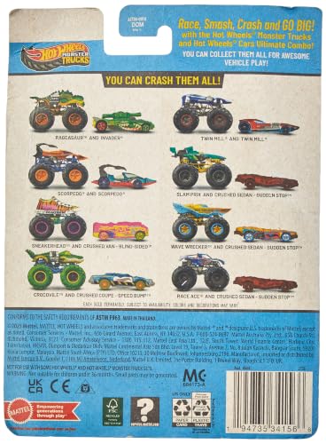 Image of Hot Wheels Monster Trucks Promo 5, 1:64 Scale Die-Cast Monster Truck & 1:64 Car, Set of 2