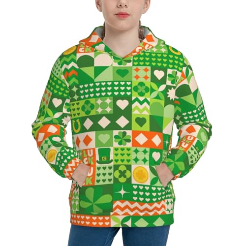 St Patrick's Day6 Kid Hoodies Boys Sweatshirts Girls Pullover with Pocket
