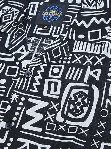 Image of StitchX Men's Half Sleeve Aztec Printed Cuban Collar Shirt