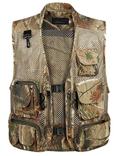 Flygo Men's Fishing Outdoor Utility Hunting Climbing Tactical Camo Mesh Removable Vest with Multi Pocket (Large, Desert) Flygo Men's Fishing Outdoor Utility Hunting Climbing Tactical Camo Mesh Removable Vest with Multi Pocket (Large, Desert)