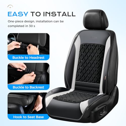 Image of Coverado 2026 New Cooling Car Seat Cover Front Seat 8 Ventilated Cooling Fans Air Flow Breathable Seat Cushion Universal for Car SUV Pickup Truck Slate‑Gray