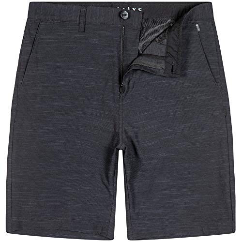 Mens Hybrid Golf Shorts Stretch Quick Dry Swim Trunks Boardshorts Black - 44