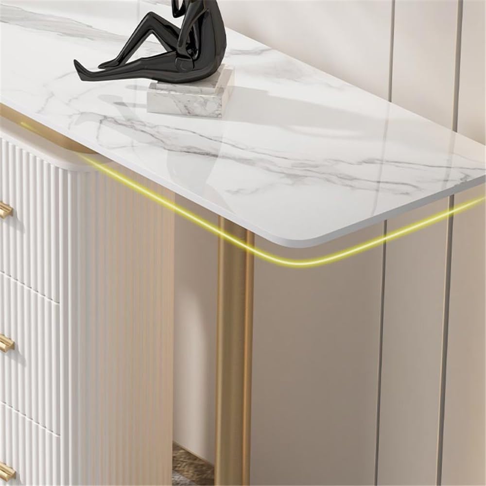Mesa Consola para Entrada Mostrador de Entrada Lujo Ligero con cajones Muebles recibidor clásicos Mesa de sofá(Medio)