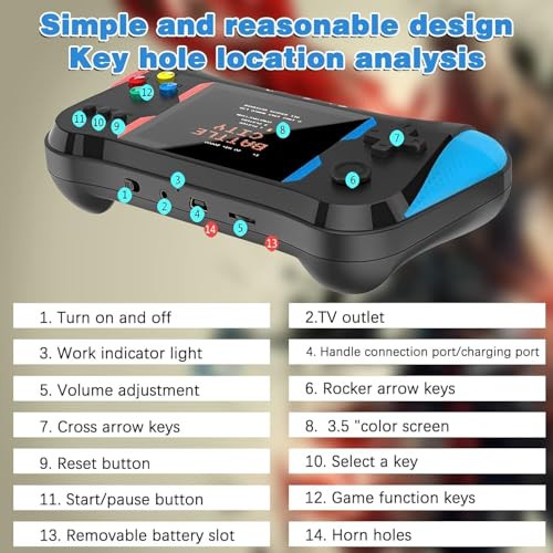 Image of Toy Channel Video Games for Kids: X7M 500-in-1 Retro Video Game Console with TV Compatibility, Handheld Design, Dual Controller for 2-Player Mode, Perfect for Family Fun and Classic Gaming Experiences