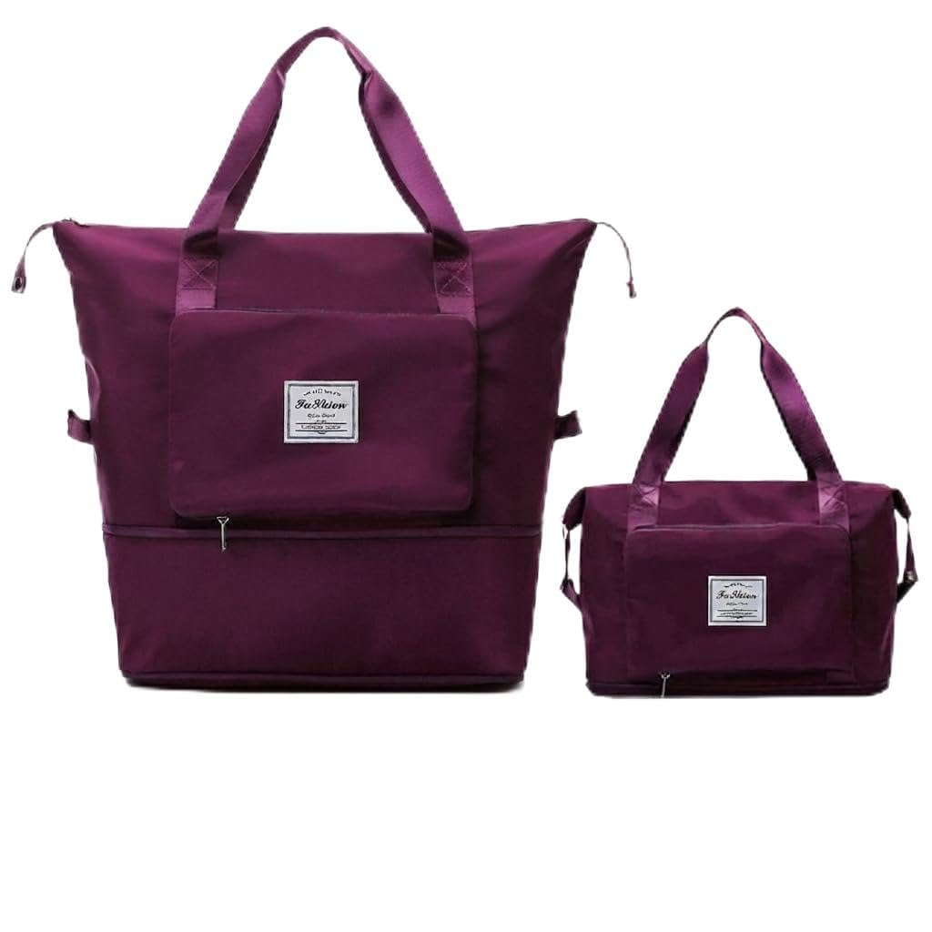 41L Expandable Travel Duffle Bag for Women, Waterproof Foldable Nylon Cabin Luggage Carry On Bag, Large Weekender Overnight Travel Handbag, Gym Bag, Hospital Maternity Bag, Shopping Tote-picture-55