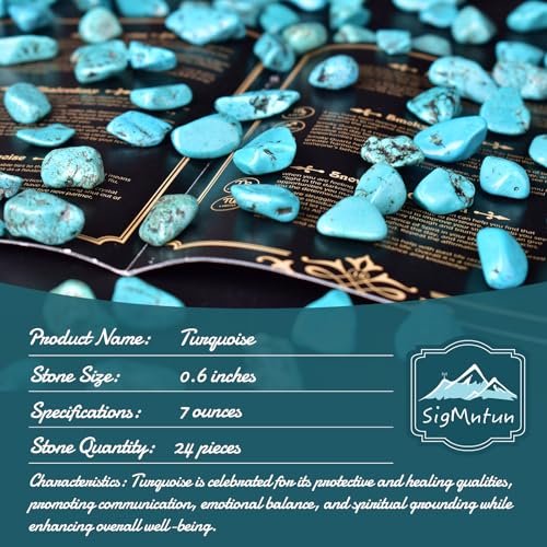 Image of Turquoise Healing Crystal Stone Set - 24 Pieces, 0.6 inch Natural & Polished Stones for Healing, Meditation, Reiki, Chakra, Crafting & Decoration