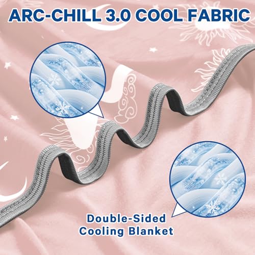 Image of inhand Cooling Blanket Throw(50 inchx60 inch) - Double Sided Cooling Blankets for Hot Sleepers, Cool Soft Lightweight Summer Blanket for Beach, Sofa Bed Couch, Room Decor, Gifts for Women Men Sakura Pink