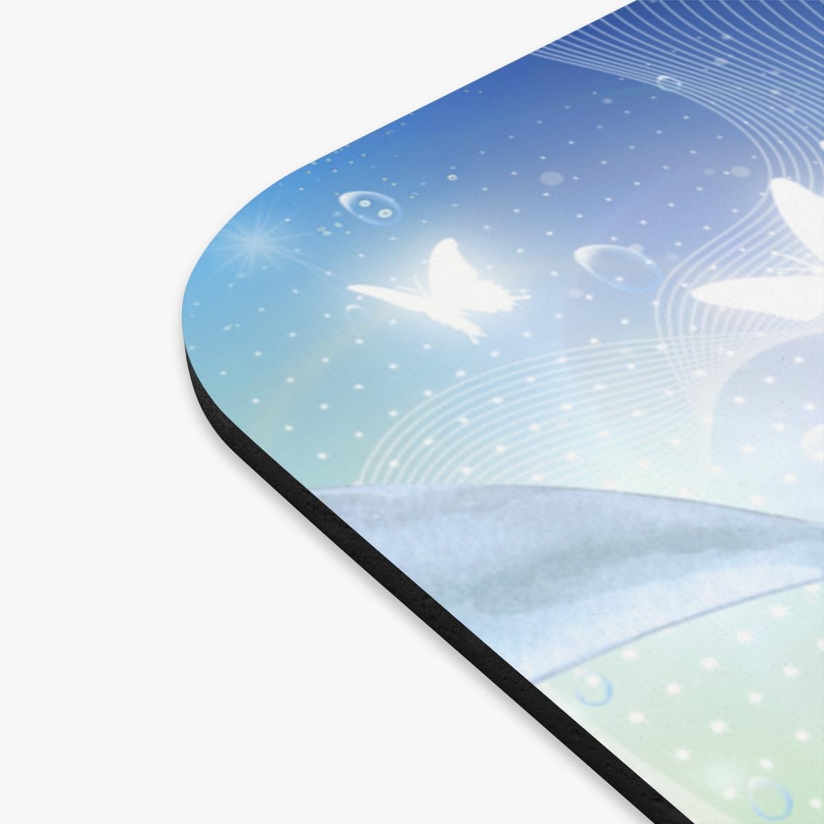 Frutiger Aero Mouse Pad, 9"x8" Rectangular, Y2K Nostalgic Retro Computer Aesthetic, 2000s Style Gift, Rectangle Shape for All Desk Sizes (Butterflies)