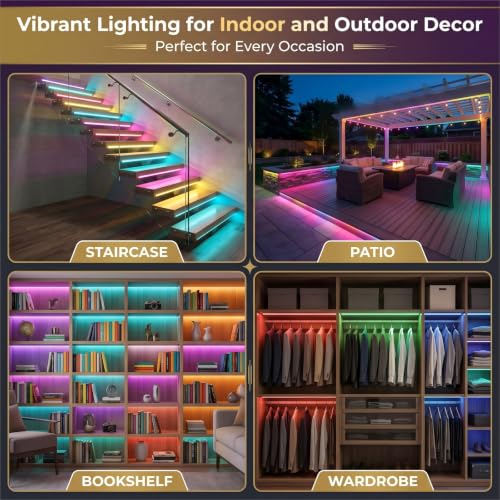 RGBIC Neon Rope Lights 6.6ft con Control APP y Clips miniatura 3
