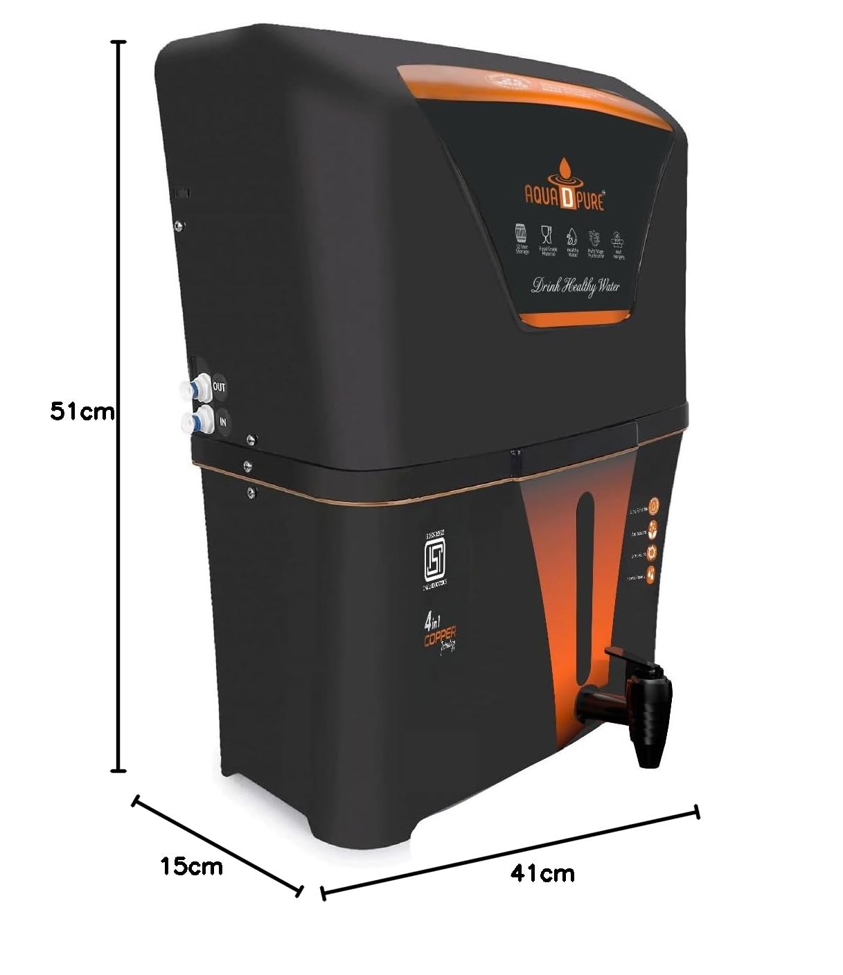 AQUA D PURE RO Water Purifier - 12L, 4-in-1 -7