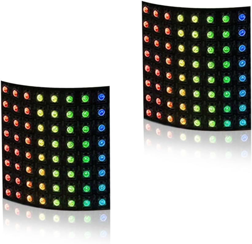 (1Pack) WS2812B LED Matrix Panel, 8x8 64 Pixel RGB 5050SMD Individually Addressable IC MagicRGB Dream Full Color Flexible FPCB Work with K1000C for Image Video Text Display - DC5V