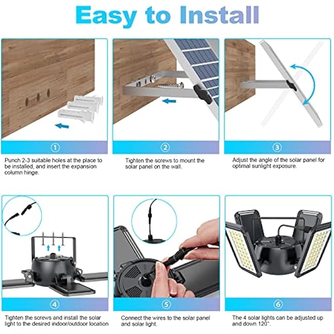 Solar Shed Light Outdoor Indoor Solar Powered Motion Sensor Pendant Light,144LED 1200LM Daytime Work with 5 Modes & Remote Control 4 Heads IP65 Waterproof for Garage Barn Shop 2 Pack