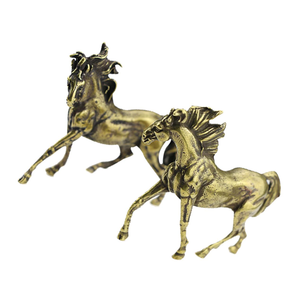 LIFKOME 2paare Retro Messing Pferdestatuen Dekorative Figuren Für Schreibtisch Und Zuhause Antike Pferdeornamente Aus Hochwertigem Messing Für Stilvolle Inneneinrichtung
