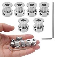6 STÜCKE GT2 Zahnriemenscheibe 16 Zähne 5 mm Bohrung, VooGenzek Timing Riemenscheibe Aluminium Synchronrad, mit Innensechskantschlüssel, für 6mm Breite 3D-Drucker Zubehör