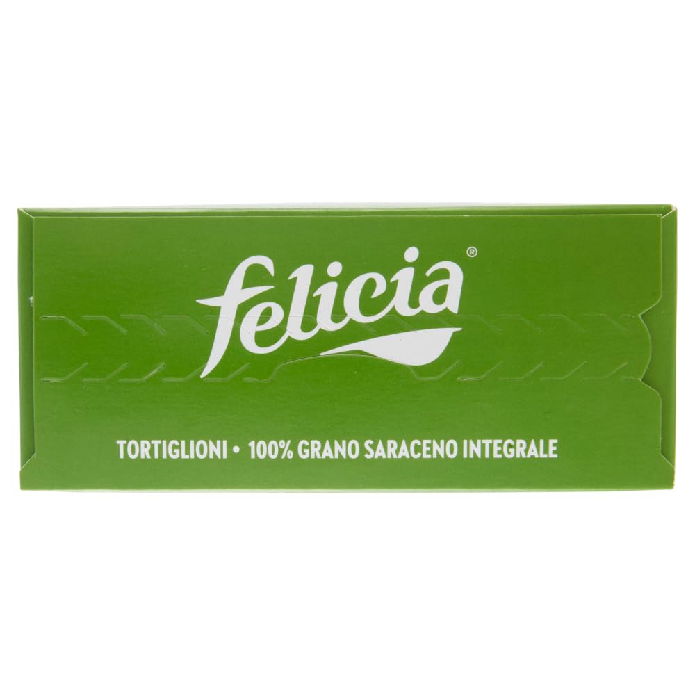 14 x Felicia Tortiglioni di Grano Saraceno Integrale,Pasta con trigo sarraceno 100% orgánico, orgánico y natural, sin gluten, paquete de 340 g + lata italiana gourmet Polpa di Pomodoro de 400 g