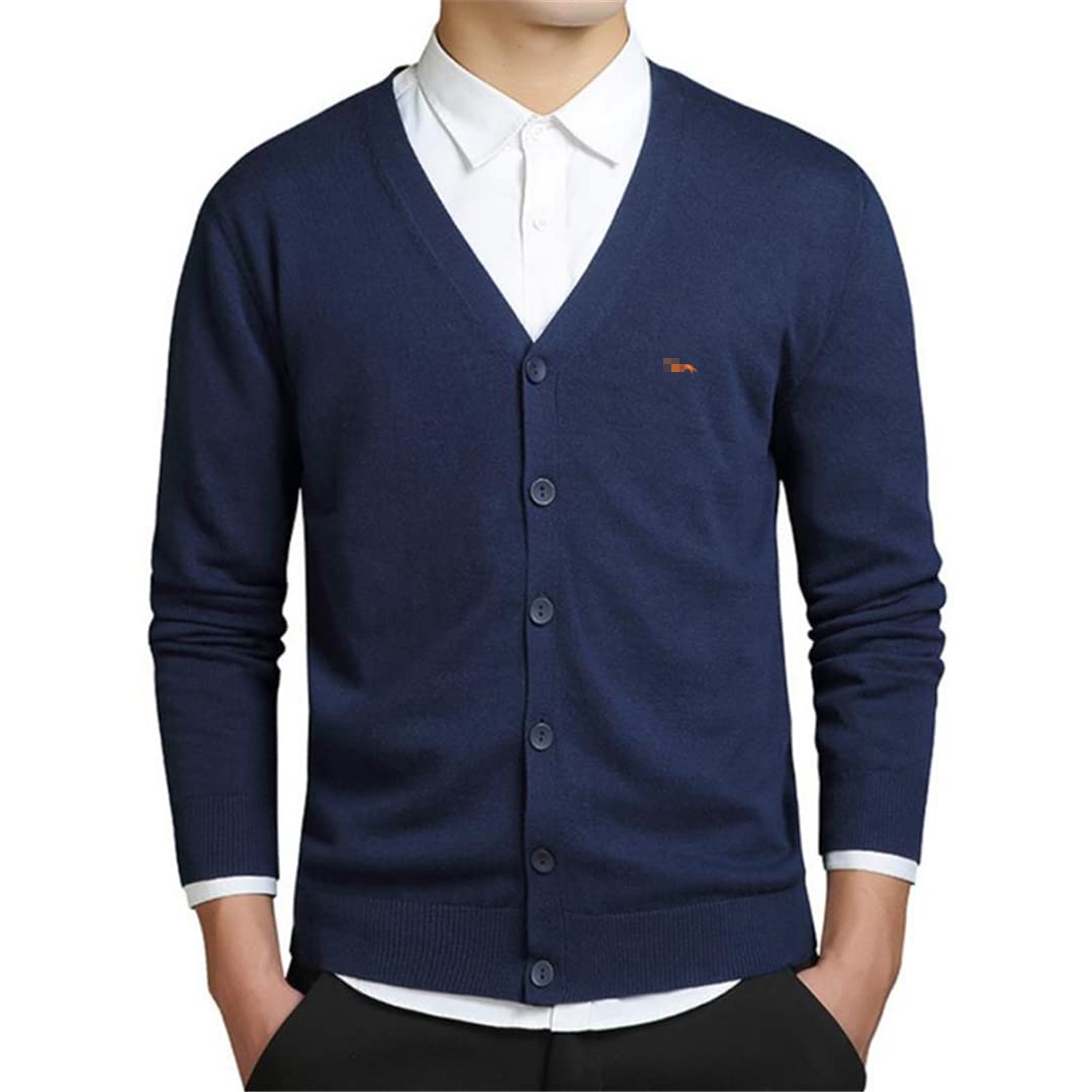 Vogrtcc Suéter para hombre, cuello en V, casual, otoño, invierno, negocios, manga larga