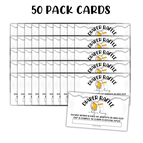 Image of Lashicorn Beer Brewing Diaper Raffle Baby Shower 50pk 2x3.5 inch Bring Any Size for Chance to Win Invitations Brew Tower Books For Game Belly Advice