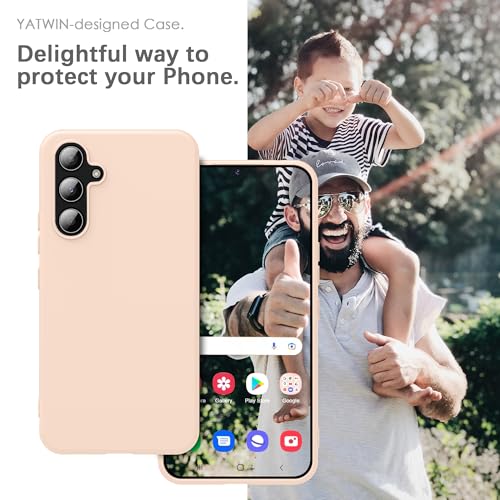 Image of YATWIN Silicone Back Case for Samsung Galaxy A35, Soft-Touch Phone Back Cover for Samsung Galaxy A35 - Link Pink