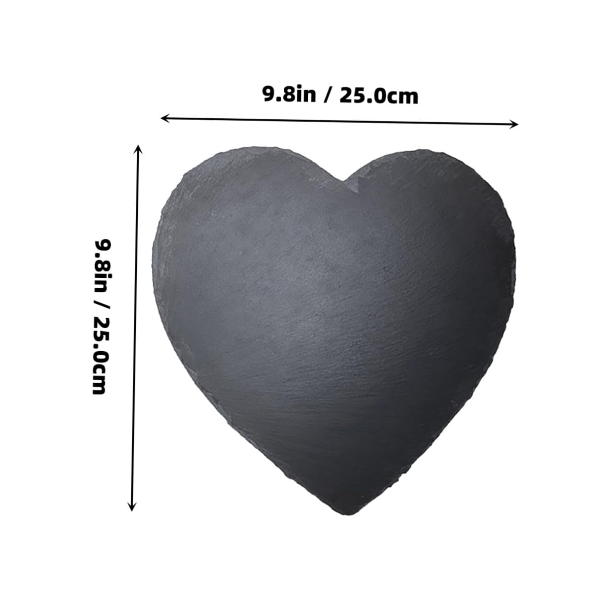 Homoyoyo Bandeja de Piedra Forma de Corazón 25x25 Cm Negra, Tabla para Servir Quesos y Carnes, Material Resistente, Uso en Fiestas y Ocasiones Obsequios