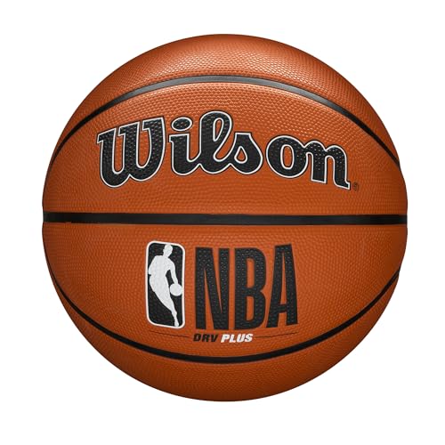 Wilson Basketball NBA DRV PLUS, Outdoor, Gummi, Größe: 7, Braun