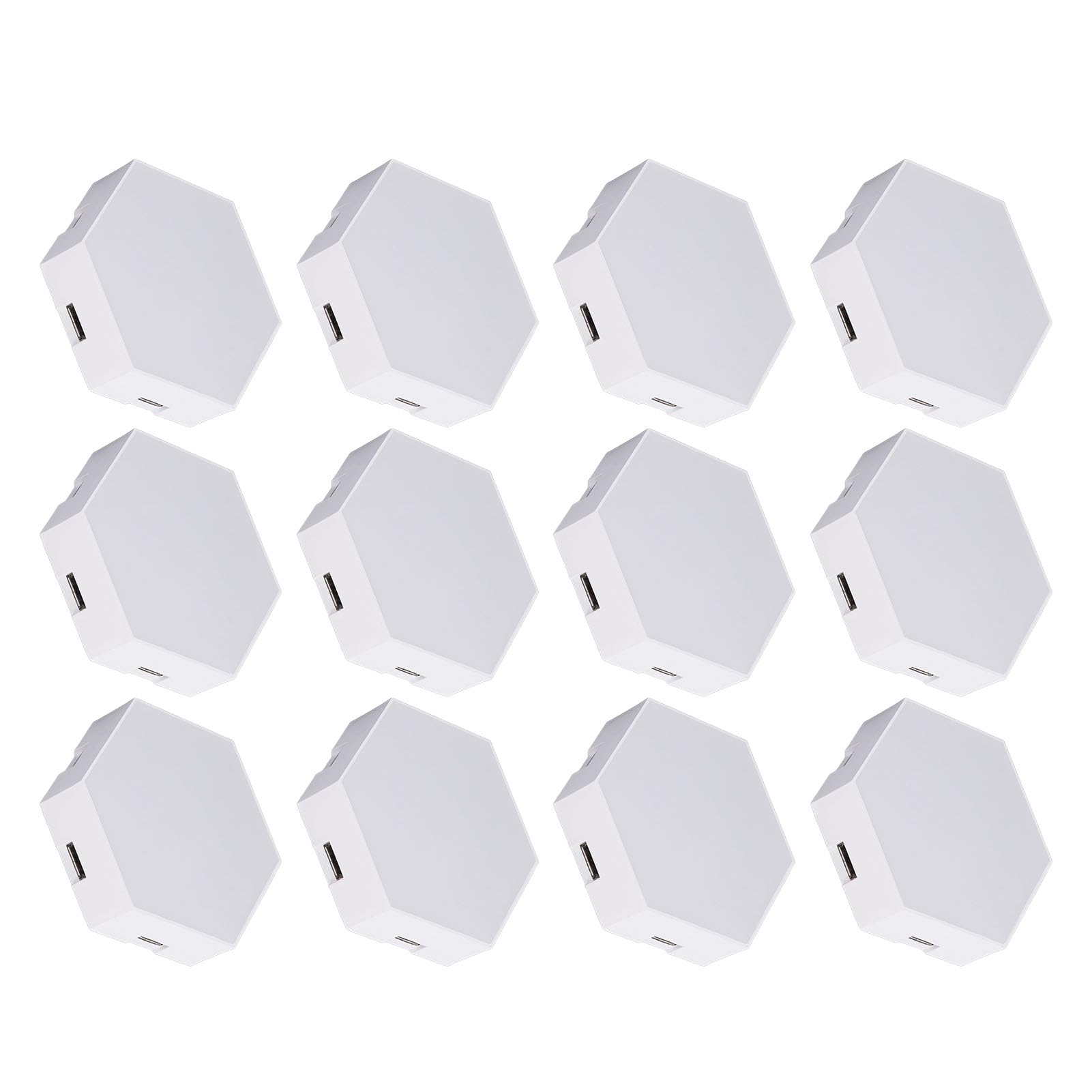 Bewinner 12 Ensembles de Panneaux D'éclairage Muraux Hexagonaux, Lumières Modulaires LED Hexagonales RVB Intelligentes, Lumières de Jeu à Synchronisation de Musique Cool, Appliques